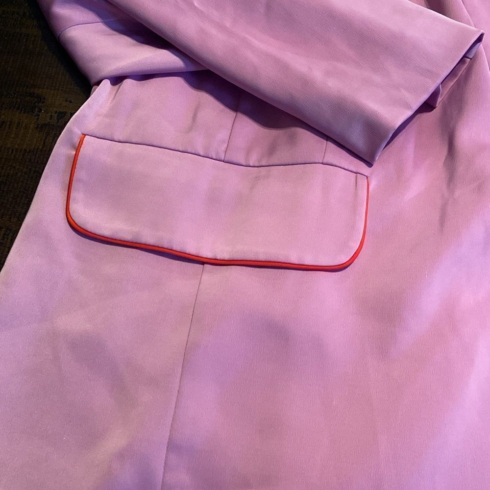 Eloquii Pink Blazer with Contrast Trim - Picture 6 of 9